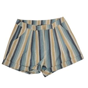 Knot Sisters Linen Striped Shorts NWT